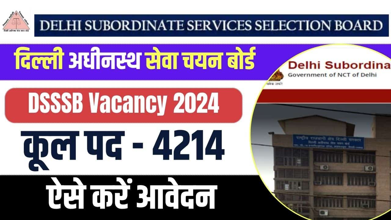 DSSSB Recruitment 2024 डएसएसएसब म 4214 पद पर नकल भरत जन