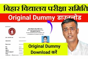 Bihar Board 10th 12th Original Dummy Registration Download 2023 : मैट्रिक इंटर ओरिजिनल डमी डाउनलोड करें