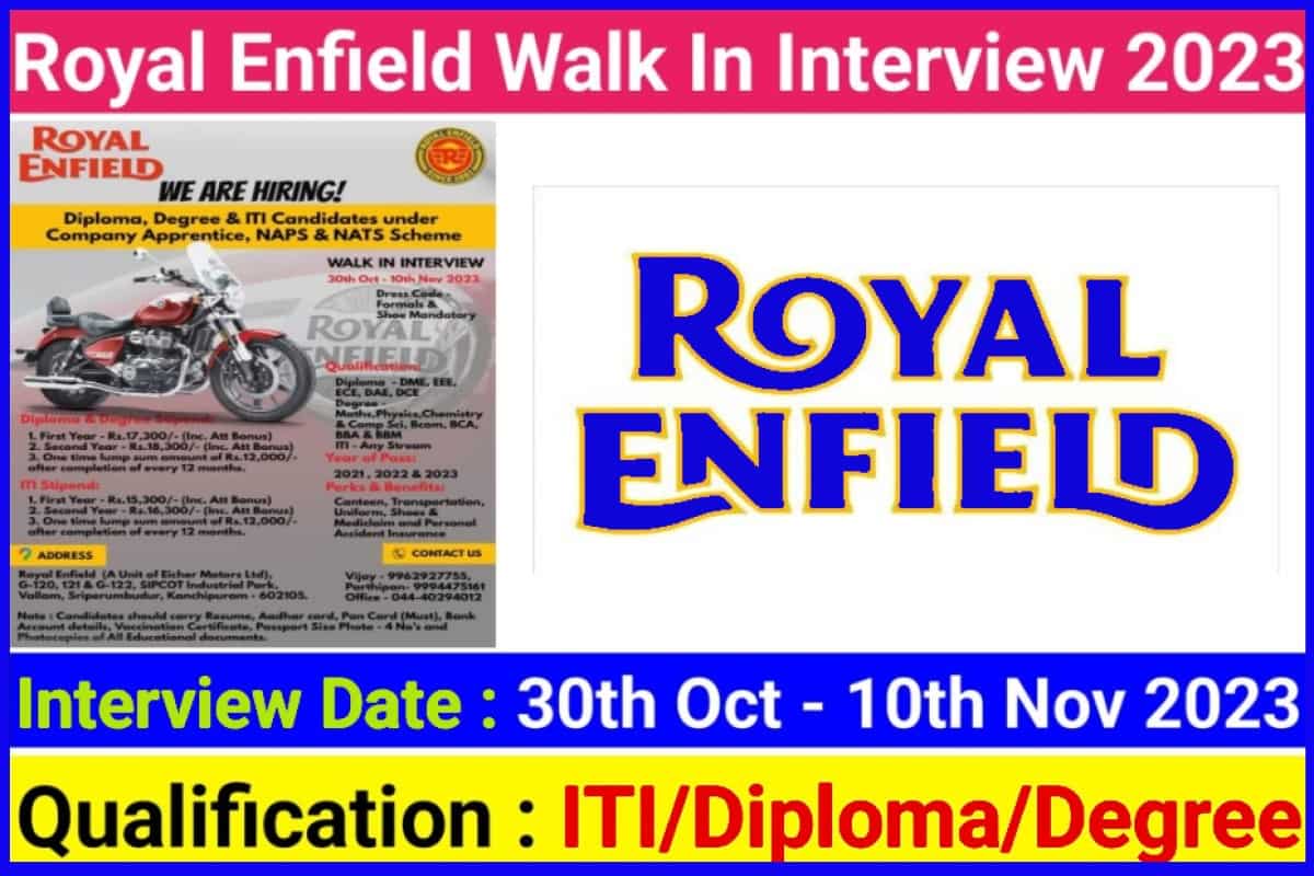 Royal Enfield Walk In Interview