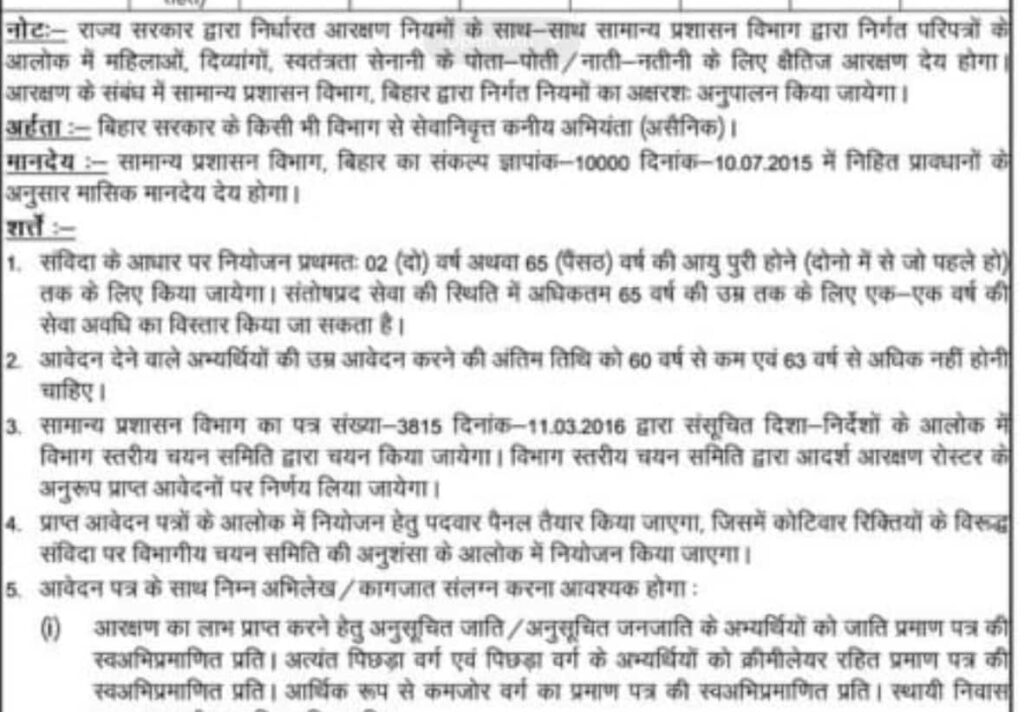 Bihar WRD Vacancy 2024 Required Documents