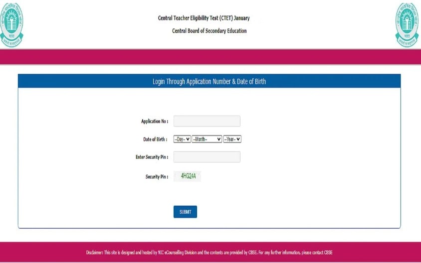 Ctet Admit Card Ctet Nic In