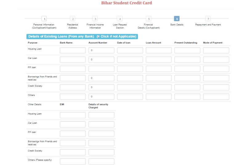 How To Fill Bihar Student Credit Card Online Apply Loan Bank Details