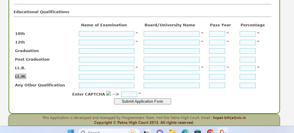 Online Application Form