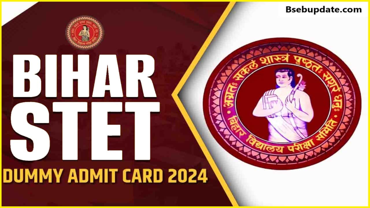 Bihar STET Dummy Admit Card 2024 Download Link (New Date Out ...