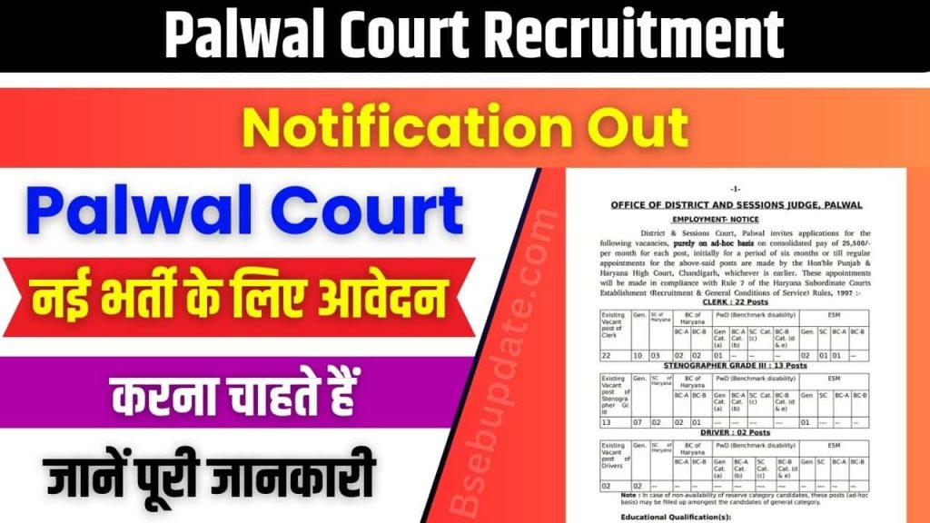 Palwal Court Recruitment