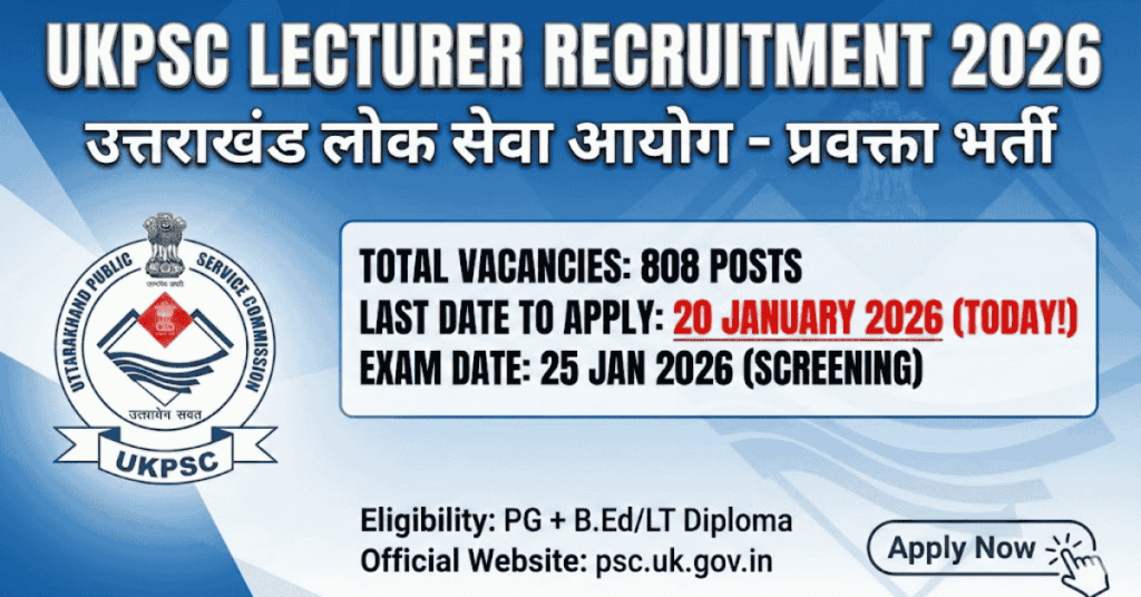 UKPSC Lecturer Recruitment 2026